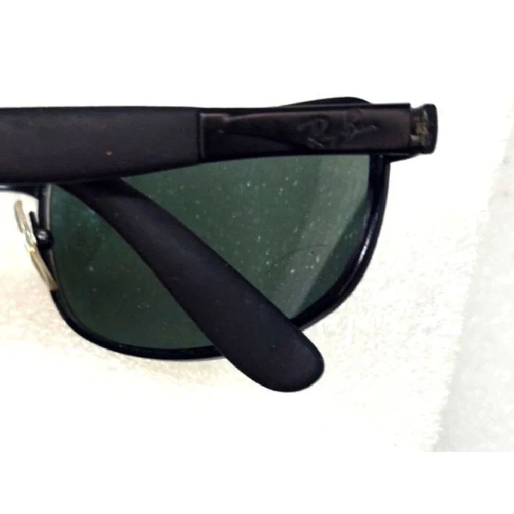 Vtg Ray Ban Italy Wrap Gunmetal 90s RB 3254 Oval Wrapped Sunglasses 63-19-139